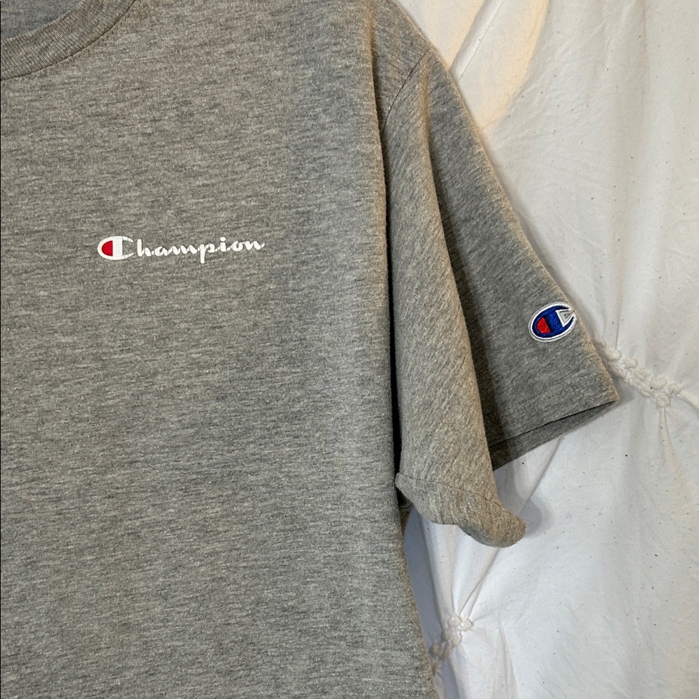 Champion Men's Heather Gray Short Sleeve Tee-Size medium - Picture 4 of 6